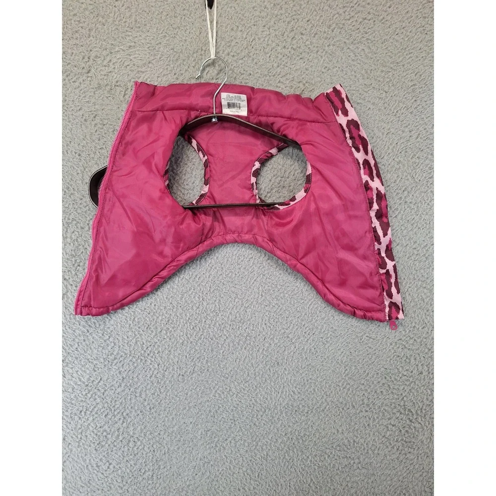 Top Paw Pink Leopard Print Bomber Jacket Dog Puffer Vest‎ Medium Fall 2013